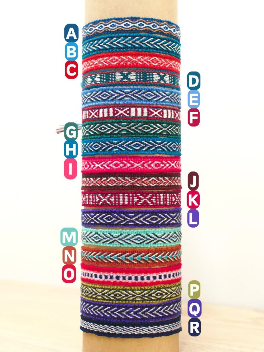 Woven Handmade Boho Slim Bracelet, Woven Textile, Friendship Bracelet, Stacking